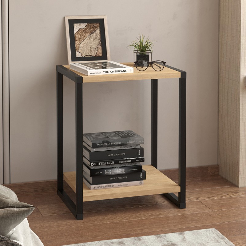 Κομοδίνο Gina Megapap χρώμα sapphire oak - μαύρο 39x30x48εκ. Κομοδίνο Gina Megapap χρώμα sapphire oak - μαύρο 39x30x48εκ.