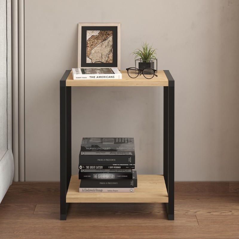 Κομοδίνο Gina Megapap χρώμα sapphire oak - μαύρο 39x30x48εκ. Κομοδίνο Gina Megapap χρώμα sapphire oak - μαύρο 39x30x48εκ.