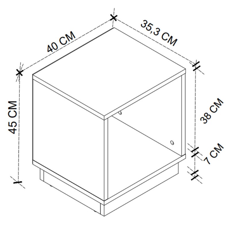 Κομοδίνο Gino Megapap χρώμα λευκό 40x35,3x45εκ. Κομοδίνο Gino Megapap χρώμα λευκό 40x35,3x45εκ.