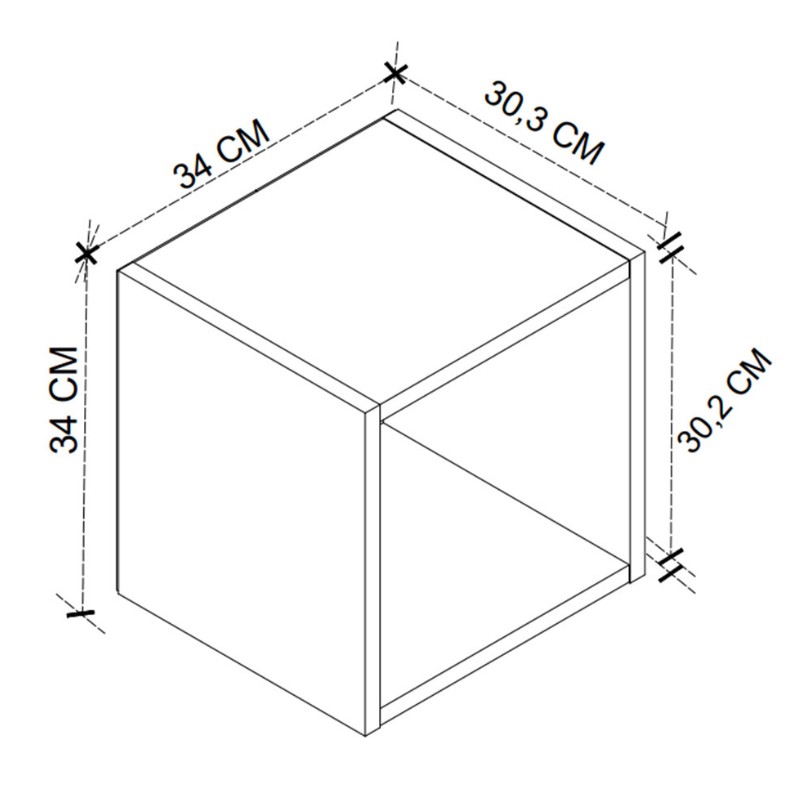 Κομοδίνο επιτοίχιο Beny Megapap χρώμα λευκό 34x30,3x34εκ. Κομοδίνο επιτοίχιο Beny Megapap χρώμα λευκό 34x30,3x34εκ.
