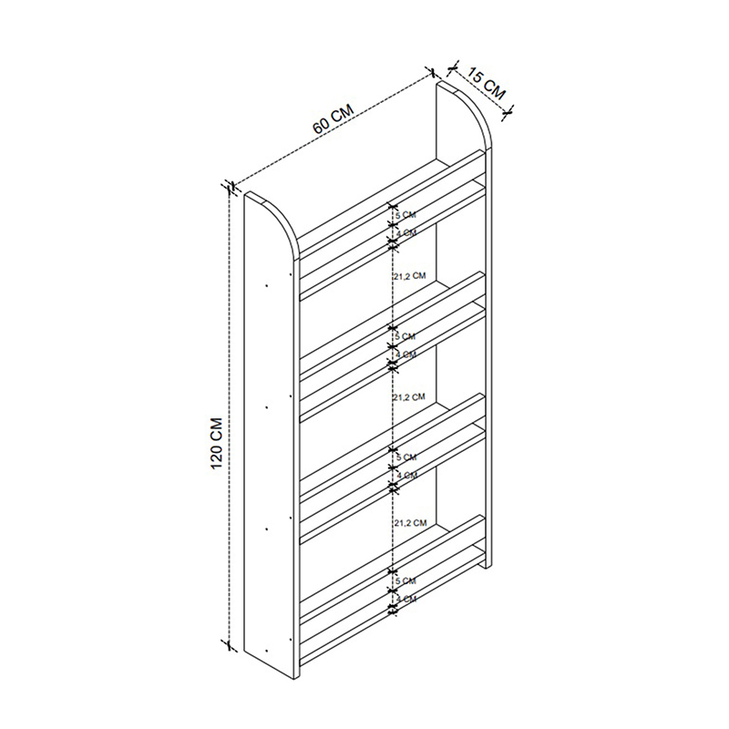 Επιτοίχια βιβλιοθήκη - ραφιέρα Montessori Megapap χρώμα sapphire oak 60x15x120εκ. Επιτοίχια βιβλιοθήκη - ραφιέρα Montessori Megapap χρώμα sapphire oak 60x15x120εκ.