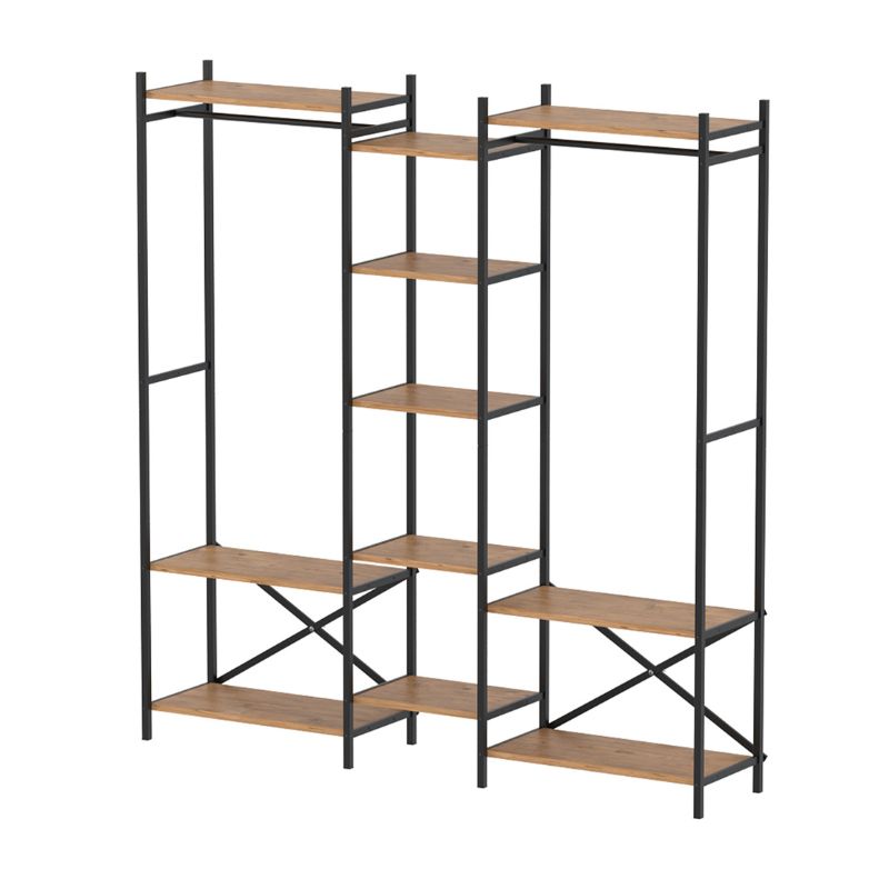 Ντουλάπα ρούχων ανοιχτή - Έπιπλο εισόδου Openix Megapap χρώμα pine oak 171,7x34,2x180,7εκ.