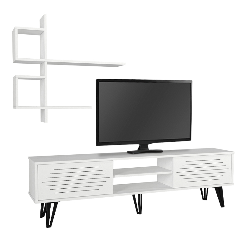 Σύνθεση τηλεόρασης Salerno Megapap χρώμα λευκό 180x35x51εκ.