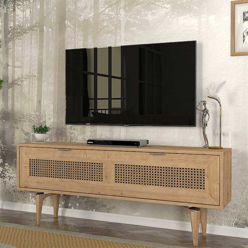 Έπιπλο τηλεόρασης Sirona Megapap χρώμα sapphire oak 140x30x55εκ.