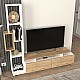 Σύνθεση τηλεόρασης Tulip Megapap χρώμα λευκό - sepet oak 160x29,5x160εκ.