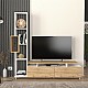 Σύνθεση τηλεόρασης Tulip Megapap χρώμα λευκό - sepet oak 160x29,5x160εκ.