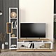 Σύνθεση τηλεόρασης Tulip Megapap χρώμα λευκό - sepet oak 160x29,5x160εκ.