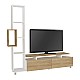 Σύνθεση τηλεόρασης Tulip Megapap χρώμα λευκό - sepet oak 160x29,5x160εκ.