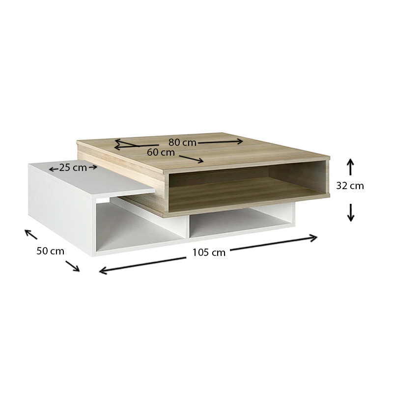 Τραπεζάκι σαλονιού Tab Megapap χρώμα λευκό - cordoba 105x60x32εκ. Τραπεζάκι σαλονιού Tab Megapap χρώμα λευκό - cordoba 105x60x32εκ.