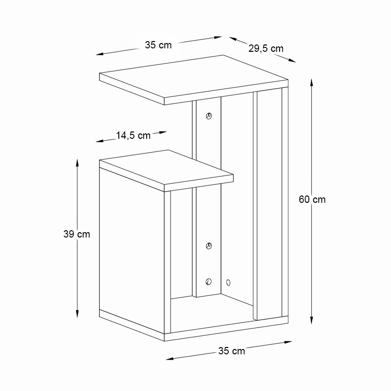 Τραπεζάκι βοηθητικό Rosana Megapap χρώμα sapphire oak 35x29,5x60εκ. Τραπεζάκι βοηθητικό Rosana Megapap χρώμα sapphire oak 35x29,5x60εκ.