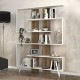 Βιβλιοθήκη Rain Megapap χρώμα λευκό - καρυδί 120x19,5x162εκ. Βιβλιοθήκη Rain Megapap χρώμα λευκό - καρυδί 120x19,5x162εκ.