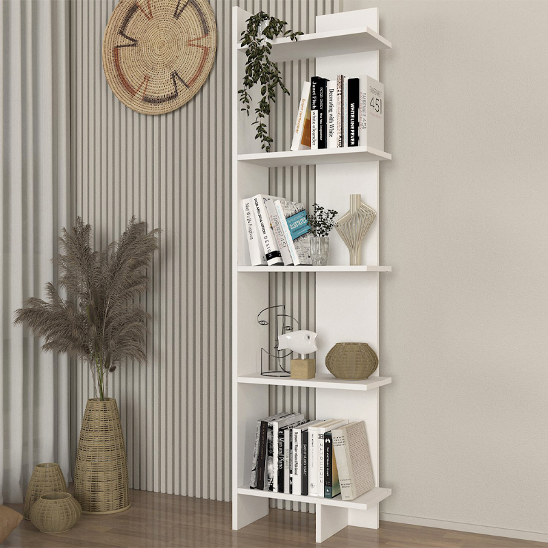 Βιβλιοθήκη Perla Megapap χρώμα λευκό 48x22x170εκ. Βιβλιοθήκη Perla Megapap χρώμα λευκό 48x22x170εκ.