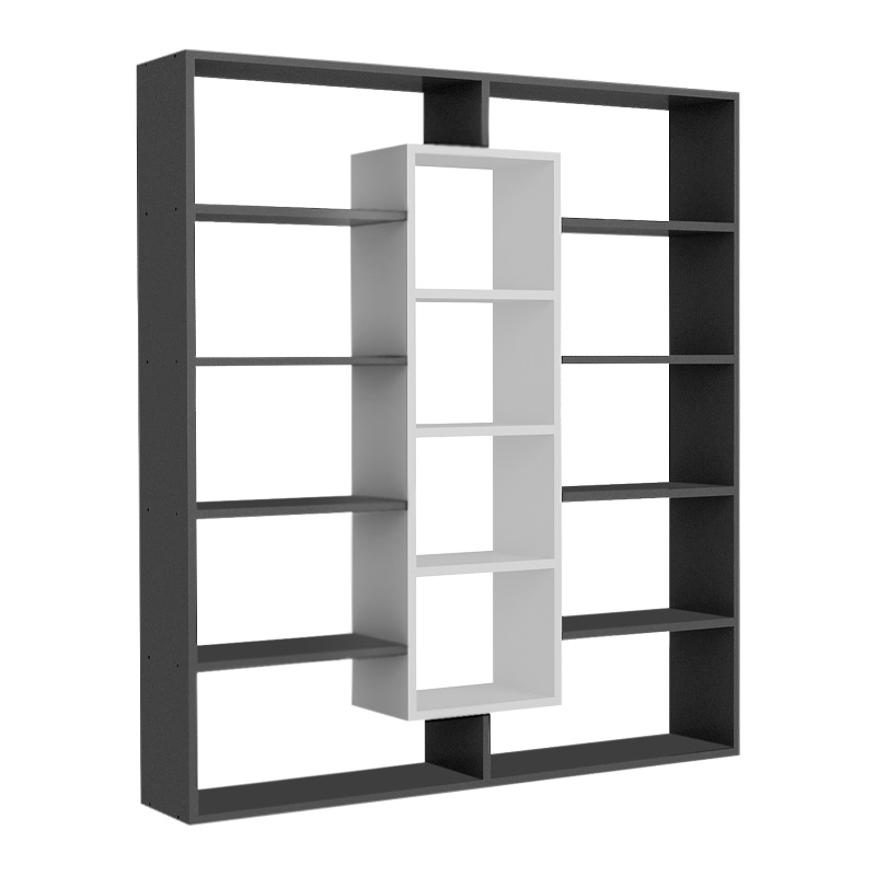 Βιβλιοθήκη Ample Megapap χρώμα μαύρο - λευκό 125x22x135,7εκ. Βιβλιοθήκη Ample Megapap χρώμα μαύρο - λευκό 125x22x135,7εκ.