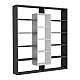 Βιβλιοθήκη Ample Megapap χρώμα μαύρο - λευκό 125x22x135,7εκ. Βιβλιοθήκη Ample Megapap χρώμα μαύρο - λευκό 125x22x135,7εκ.