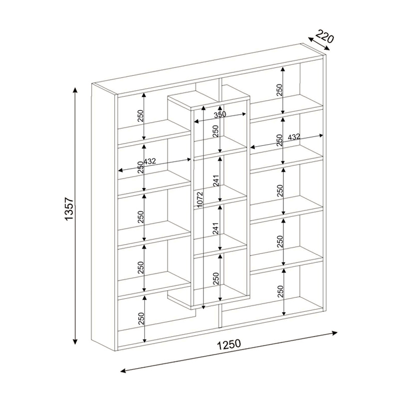 Βιβλιοθήκη Ample Megapap χρώμα μαύρο - λευκό 125x22x135,7εκ. Βιβλιοθήκη Ample Megapap χρώμα μαύρο - λευκό 125x22x135,7εκ.