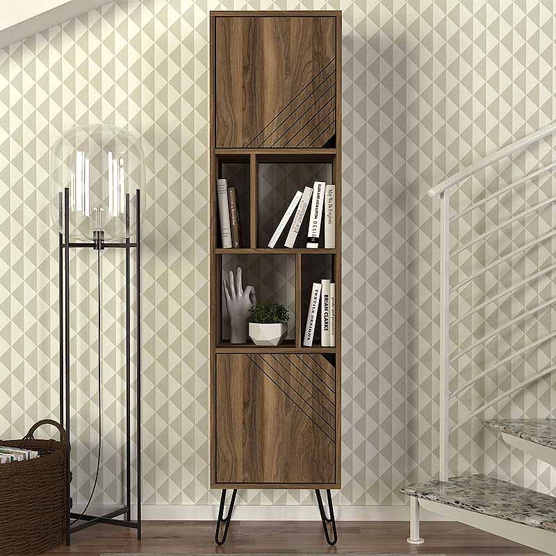 Βιβλιοθήκη Norma Megapap χρώμα καρυδί 45x35x184εκ. Βιβλιοθήκη Norma Megapap χρώμα καρυδί 45x35x184εκ.