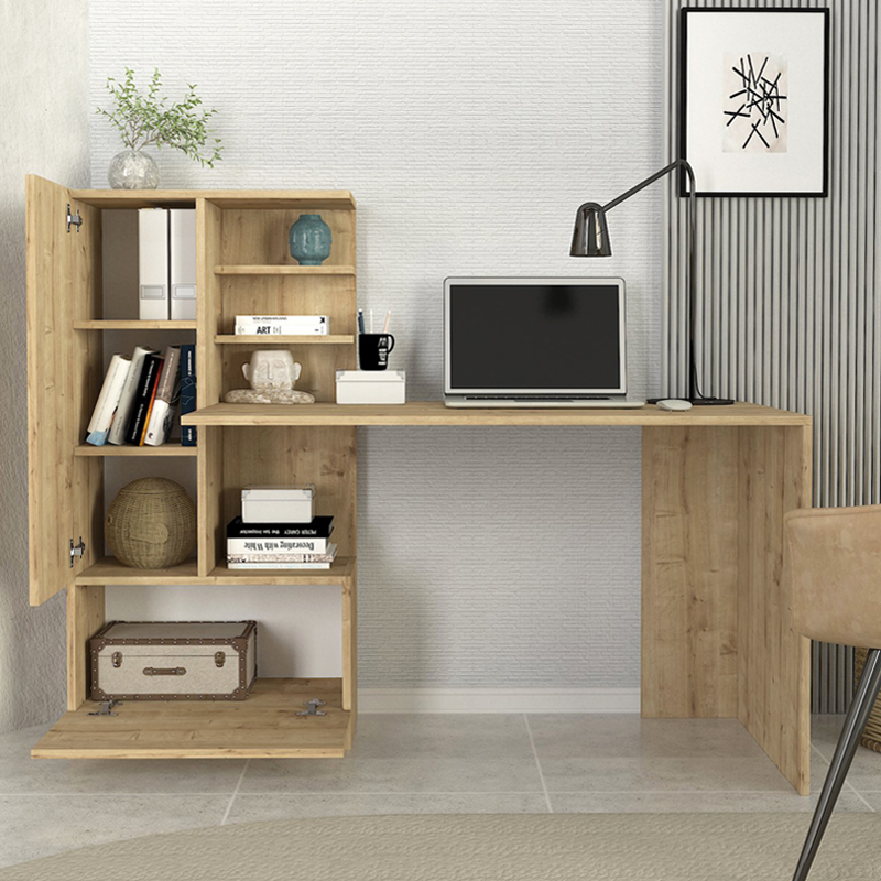 Γραφείο εργασίας Domingo Megapap χρώμα sapphire oak 149,5x60x120εκ.