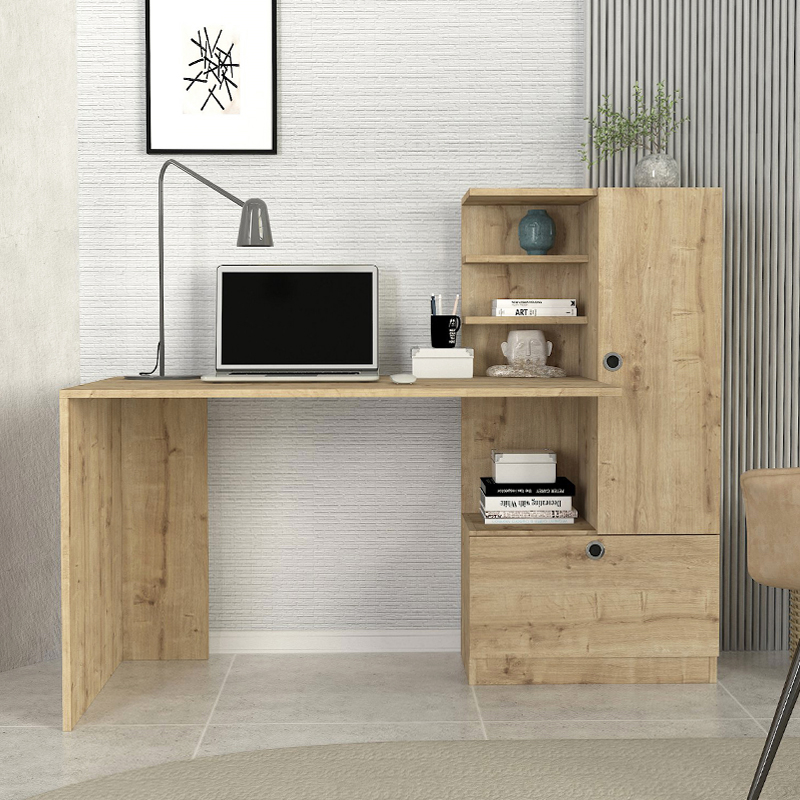 Γραφείο εργασίας Merino Megapap χρώμα sapphire oak 149,5x61,8x120εκ.