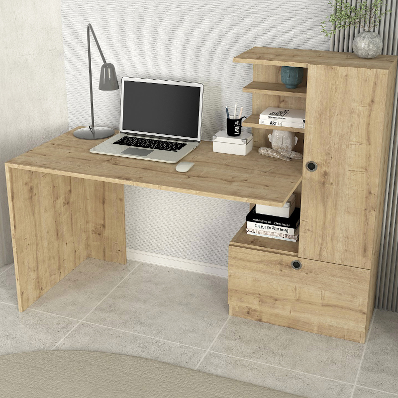 Γραφείο εργασίας Merino Megapap χρώμα sapphire oak 149,5x61,8x120εκ.