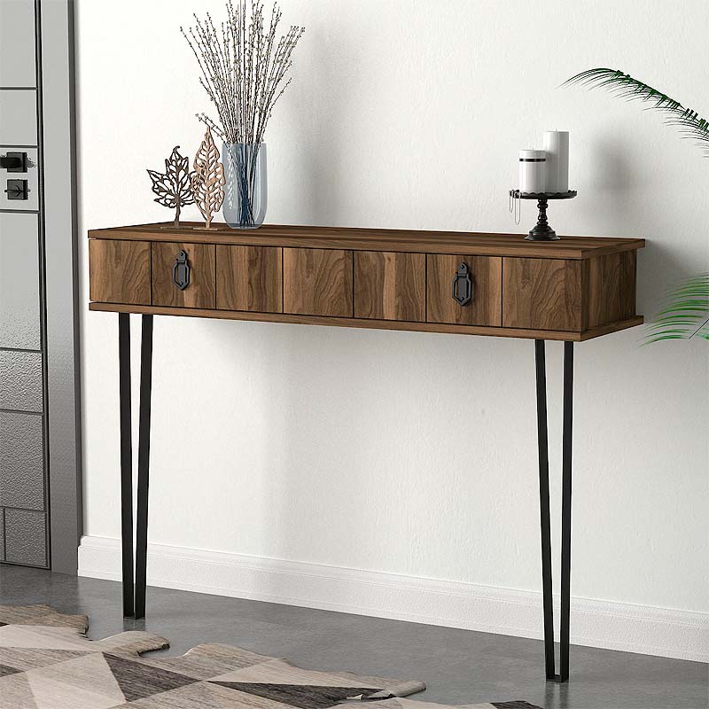 Κονσόλα επιτοίχια Ursula Megapap χρώμα καρυδί 120x35,5x90εκ. Κονσόλα επιτοίχια Ursula Megapap χρώμα καρυδί 120x35,5x90εκ.