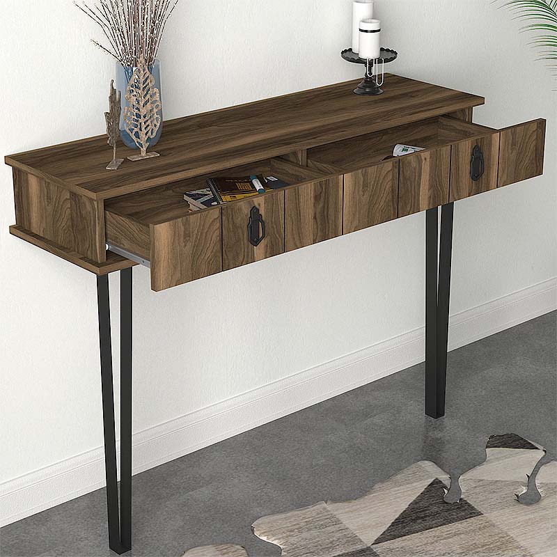 Κονσόλα επιτοίχια Ursula Megapap χρώμα καρυδί 120x35,5x90εκ. Κονσόλα επιτοίχια Ursula Megapap χρώμα καρυδί 120x35,5x90εκ.