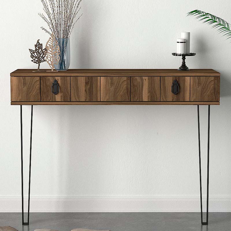 Κονσόλα επιτοίχια Ursula Megapap χρώμα καρυδί 120x35,5x90εκ. Κονσόλα επιτοίχια Ursula Megapap χρώμα καρυδί 120x35,5x90εκ.