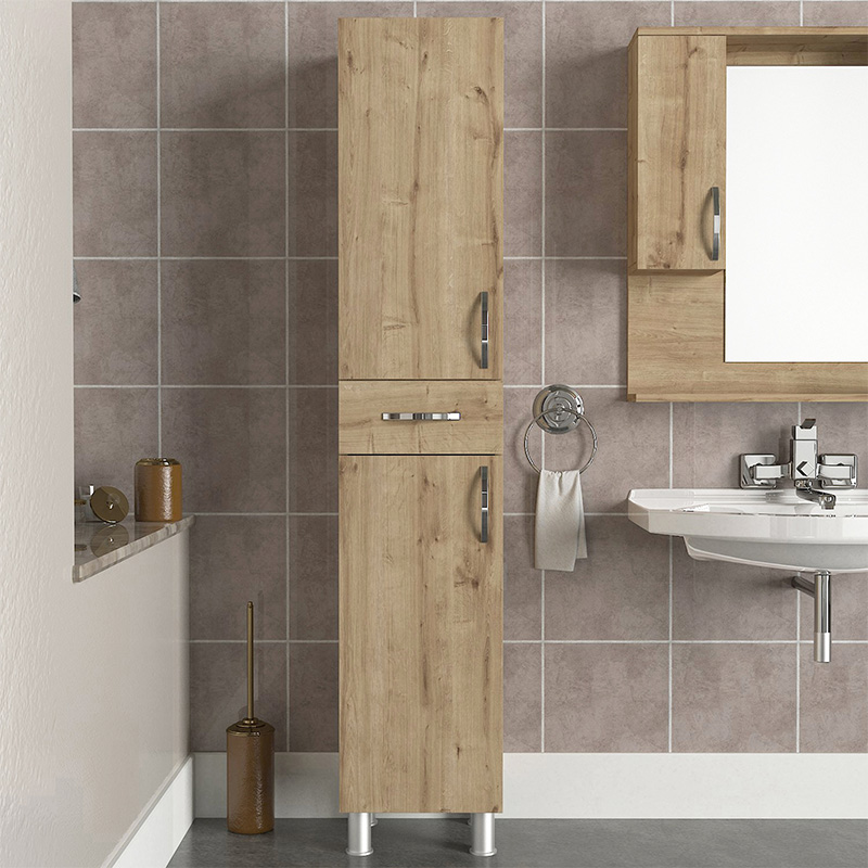 Ντουλάπι κουζίνας - μπάνιου Selina Megapap χρώμα sapphire oak 35x31x179εκ.