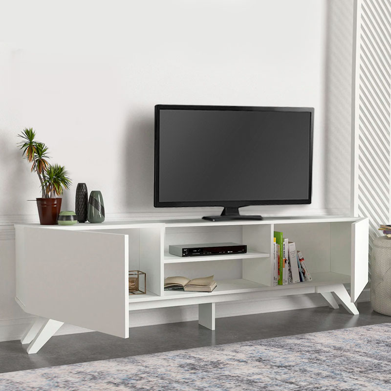 Έπιπλο τηλεόρασης Jarvis Megapap χρώμα λευκό 180x31,3x58εκ. Έπιπλο τηλεόρασης Jarvis Megapap χρώμα λευκό 180x31,3x58εκ.