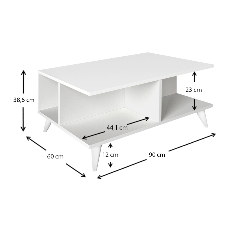Τραπεζάκι σαλονιού Sedra Megapap χρώμα λευκό 90x60x38,6εκ. Τραπεζάκι σαλονιού Sedra Megapap χρώμα λευκό 90x60x38,6εκ.