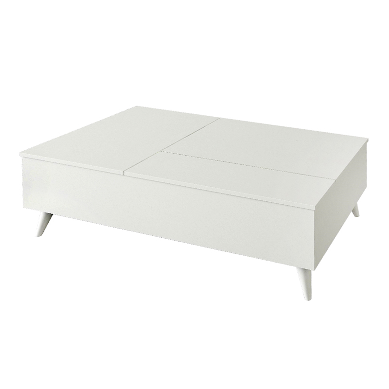 Τραπεζάκι σαλονιού Roy Megapap με σερβιτόρο χρώμα λευκό 121x69x40εκ.