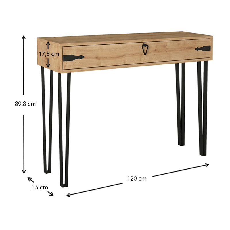 Κονσόλα μελαμίνης Cenova Megapap χρώμα sapphire oak 120x35x89,8εκ. Κονσόλα μελαμίνης Cenova Megapap χρώμα sapphire oak 120x35x89,8εκ.