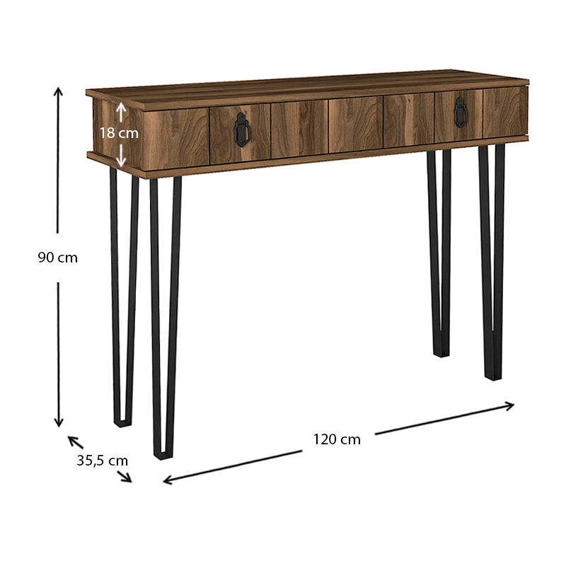 Κονσόλα μελαμίνης Helsinki Megapap χρώμα καρυδί 120x35,5x90εκ. Κονσόλα μελαμίνης Helsinki Megapap χρώμα καρυδί 120x35,5x90εκ.