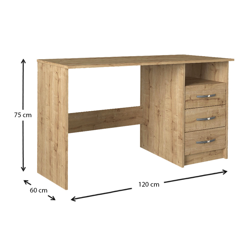 Γραφείο εργασίας Eldoris Megapap από μελαμίνη χρώμα sapphire oak 120x60x75εκ. Γραφείο εργασίας Eldoris Megapap από μελαμίνη χρώμα sapphire oak 120x60x75εκ.