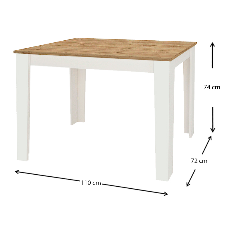 Τραπέζι μελαμίνης Darlen Megapap χρώμα λευκό - sapphire oak 110x72x74εκ. Τραπέζι μελαμίνης Darlen Megapap χρώμα λευκό - sapphire oak 110x72x74εκ.