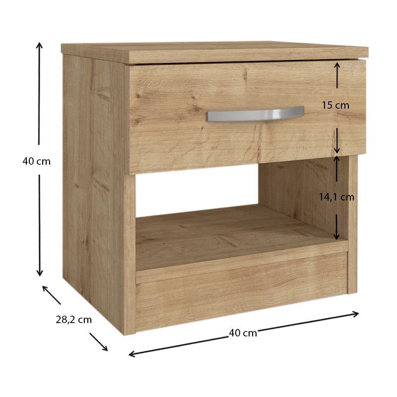Κομοδίνο μελαμίνης Lube Megapap χρώμα sapphire oak 40x28,2x40εκ. Κομοδίνο μελαμίνης Lube Megapap χρώμα sapphire oak 40x28,2x40εκ.