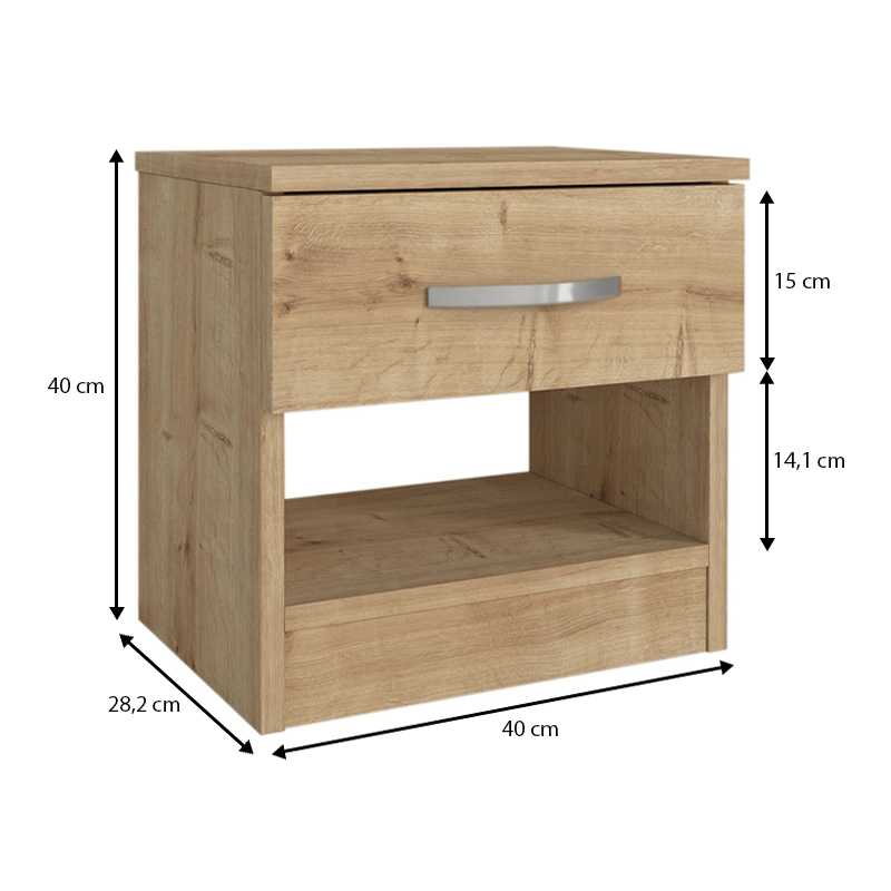 Κομοδίνο Lube Megapap χρώμα sapphire oak 40x28,2x40εκ. Κομοδίνο Lube Megapap χρώμα sapphire oak 40x28,2x40εκ.