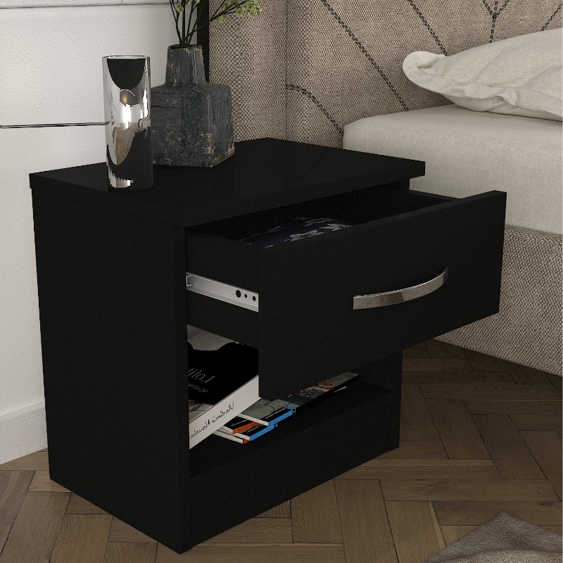 Κομοδίνο Lube Megapap χρώμα μαύρο 40x28,2x40εκ. Κομοδίνο Lube Megapap χρώμα μαύρο 40x28,2x40εκ.