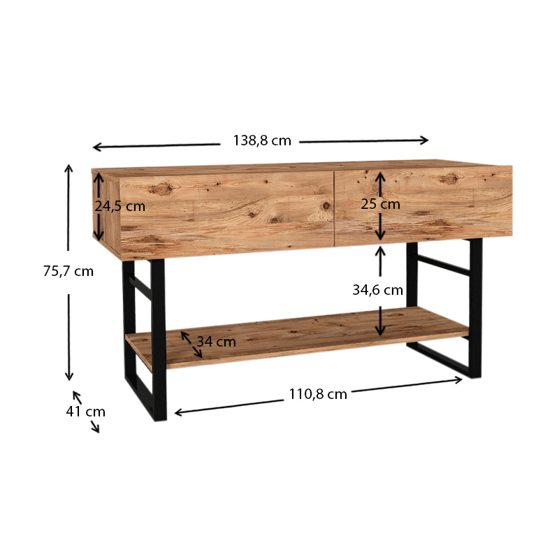Κονσόλα μελαμίνης Aron Megapap χρώμα atlantic pine 138,8x41x75,7εκ. Κονσόλα μελαμίνης Aron Megapap χρώμα atlantic pine 138,8x41x75,7εκ.