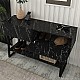 Κονσόλα Aron Megapap χρώμα μαύρο εφέ μαρμάρου 138,8x41x75,7εκ.