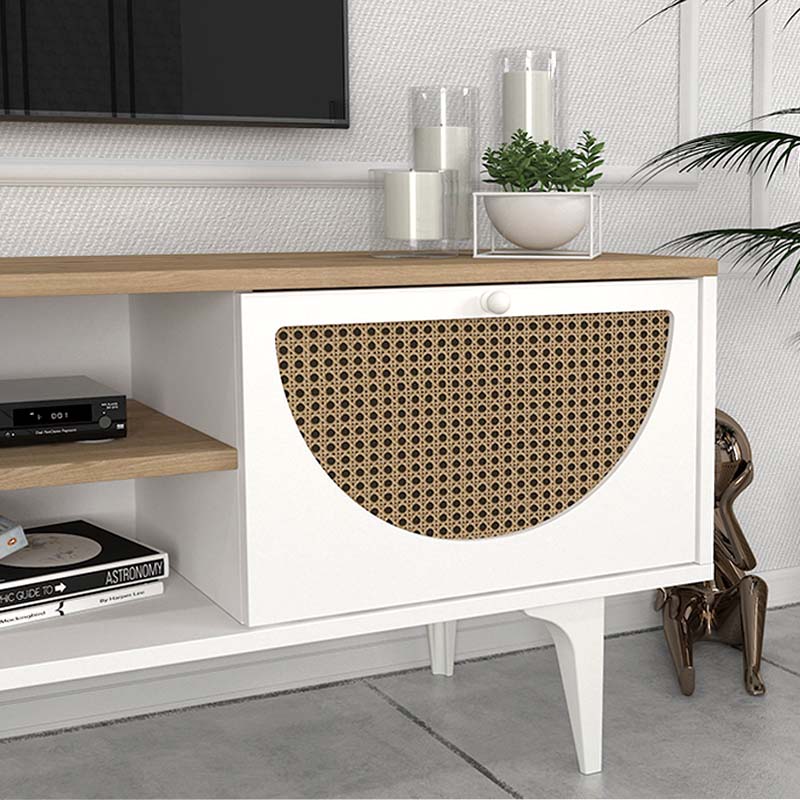 Έπιπλο τηλεόρασης Aureta Megapap χρώμα λευκό - sapphire oak 150x35x52,8 εκ. Έπιπλο τηλεόρασης Aureta Megapap χρώμα λευκό - sapphire oak 150x35x52,8 εκ.