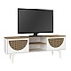 Έπιπλο τηλεόρασης Aureta Megapap χρώμα λευκό - sapphire oak 150x35x52,8 εκ. Έπιπλο τηλεόρασης Aureta Megapap χρώμα λευκό - sapphire oak 150x35x52,8 εκ.