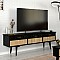 Έπιπλο τηλεόρασης Bolea Megapap χρώμα modern black 150x35x49,7 εκ.