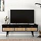 Έπιπλο τηλεόρασης Bolea Megapap χρώμα modern black 150x35x49,7 εκ.