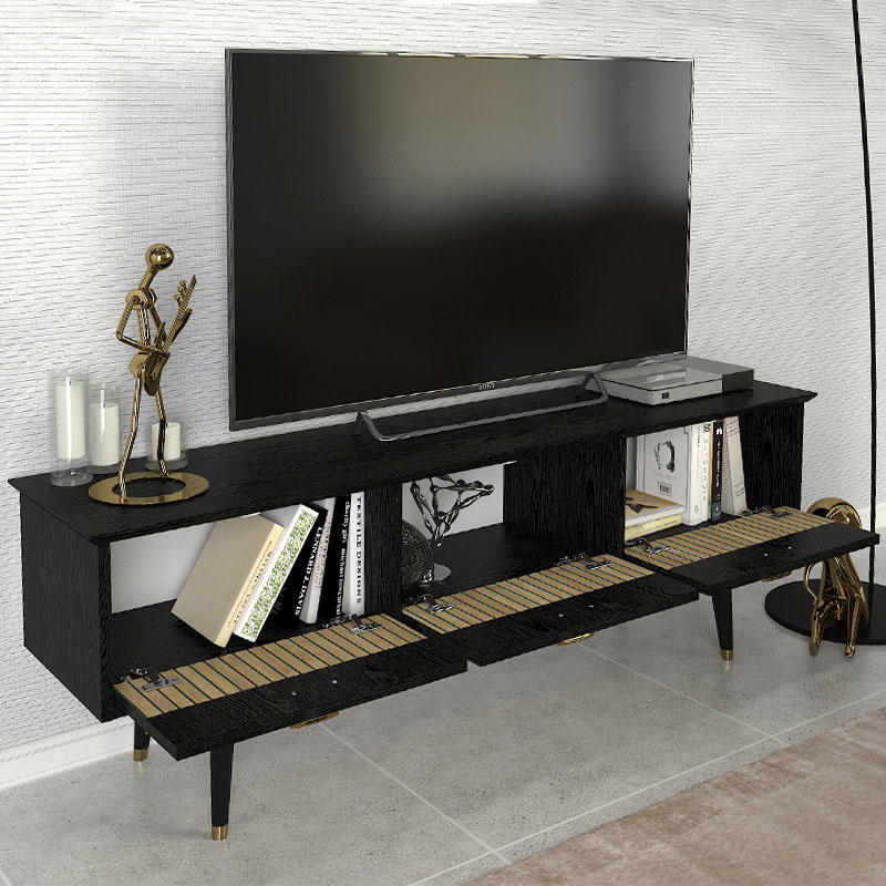 Έπιπλο τηλεόρασης Bolea Megapap χρώμα modern black 150x35x49,7 εκ. Έπιπλο τηλεόρασης Bolea Megapap χρώμα modern black 150x35x49,7 εκ.