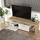 Έπιπλο τηλεόρασης Acnes Megapap χρώμα λευκό - sapphire oak 160x40x53εκ. Έπιπλο τηλεόρασης Acnes Megapap χρώμα λευκό - sapphire oak 160x40x53εκ.