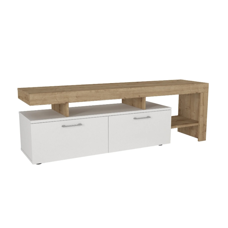 Έπιπλο τηλεόρασης Acnes Megapap χρώμα λευκό - sapphire oak 160x40x53εκ. Έπιπλο τηλεόρασης Acnes Megapap χρώμα λευκό - sapphire oak 160x40x53εκ.