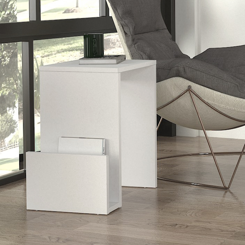 Τραπεζάκι βοηθητικό Regnar Megapap χρώμα λευκό  43,1x33,5x52εκ.