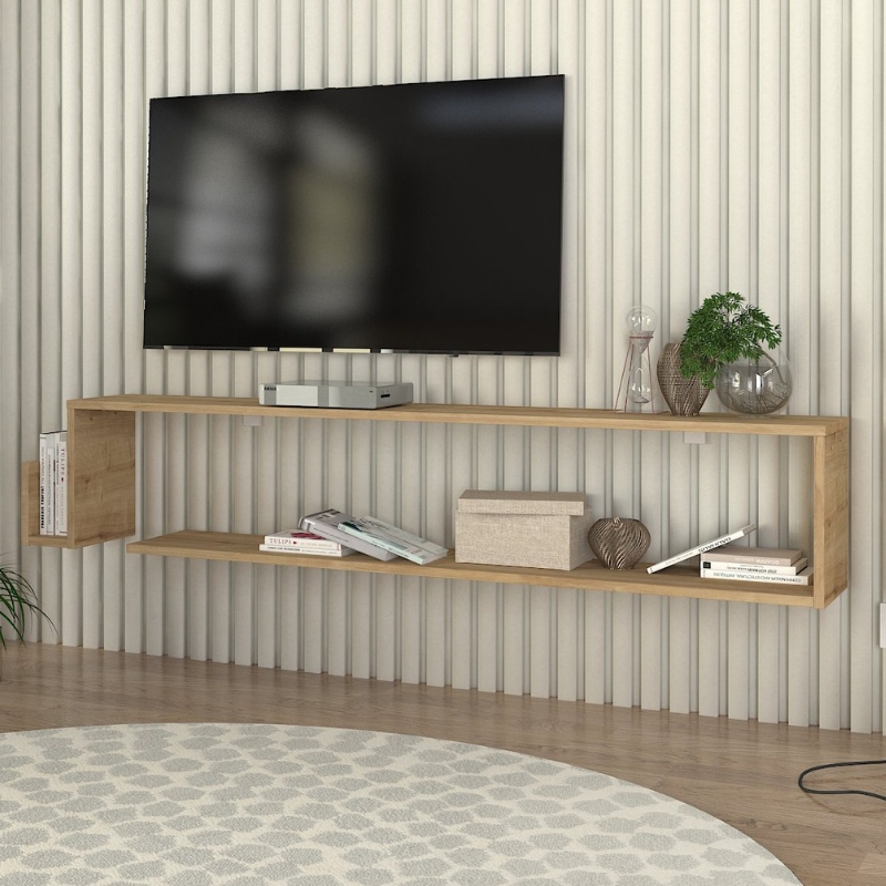 Έπιπλο τηλεόρασης επιτοίχιο Regnar Megapap χρώμα sapphire oak 168,6x25x31,8εκ. Έπιπλο τηλεόρασης επιτοίχιο Regnar Megapap χρώμα sapphire oak 168,6x25x31,8εκ.