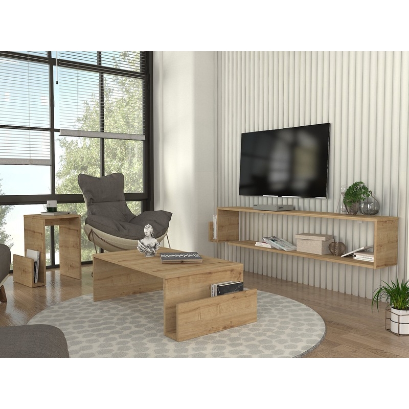 Έπιπλο τηλεόρασης επιτοίχιο Regnar Megapap χρώμα sapphire oak 168,6x25x31,8εκ. Έπιπλο τηλεόρασης επιτοίχιο Regnar Megapap χρώμα sapphire oak 168,6x25x31,8εκ.