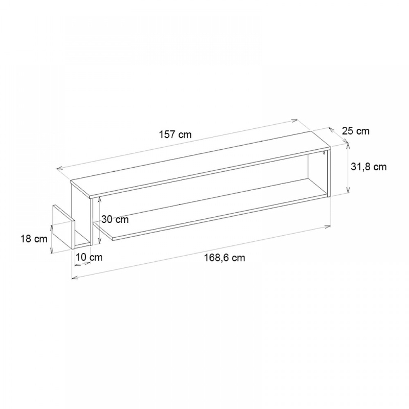 Έπιπλο τηλεόρασης επιτοίχιο Regnar Megapap χρώμα sapphire oak 168,6x25x31,8εκ. Έπιπλο τηλεόρασης επιτοίχιο Regnar Megapap χρώμα sapphire oak 168,6x25x31,8εκ.